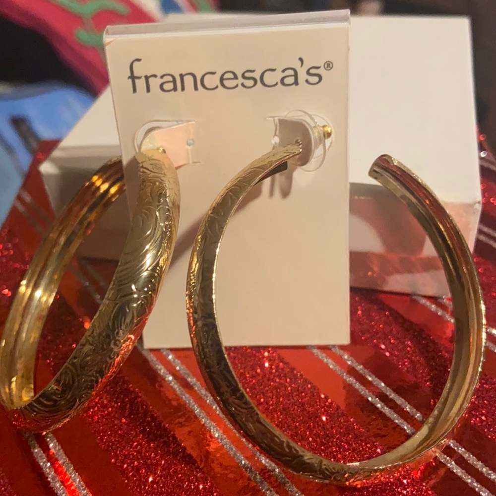 Francescas gold hoop bangle style earring